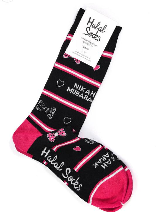 Nikah Mubark Adult Crew Socks | Halal Socks