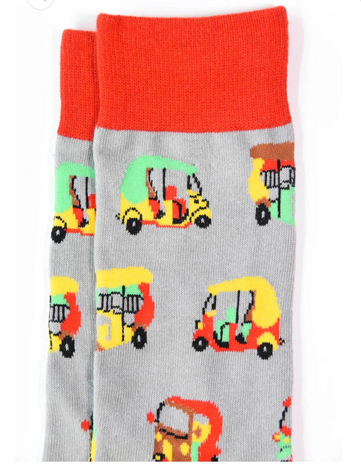 Rickshaw Tuk Tuk Adult Crew Socks | Halal Socks