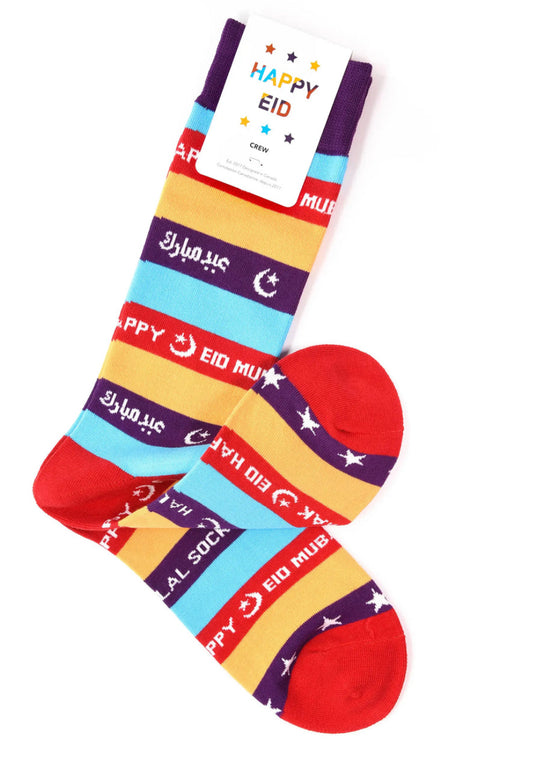 Happy Eid Adult Crew Socks| Halal Socks