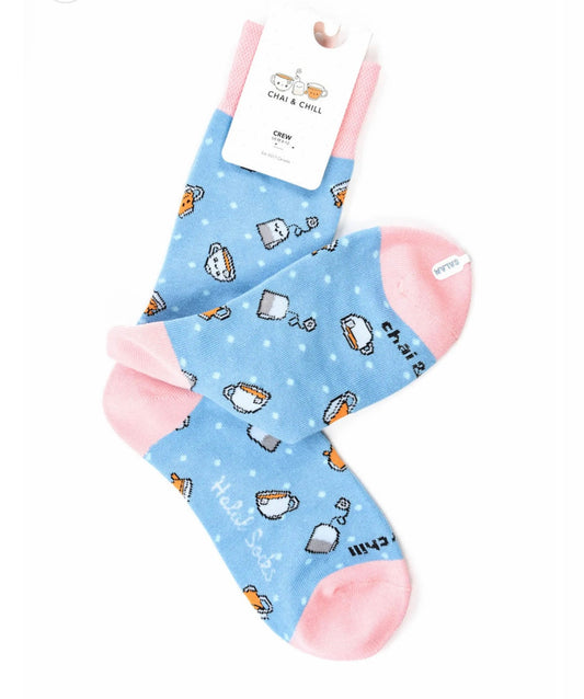 Chai & Chill Adult Crew Socks | Halal Socks