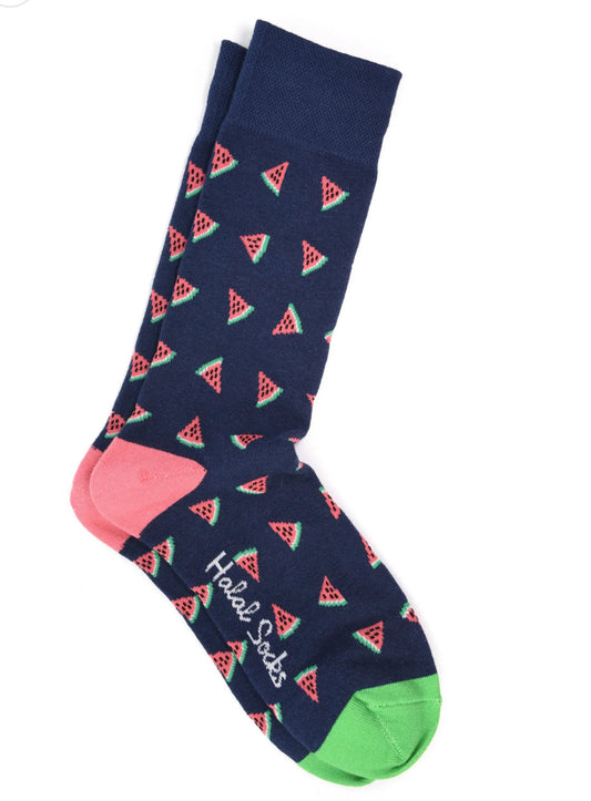Watermelon (Dark) Adult Crew Socks | Halal Socks