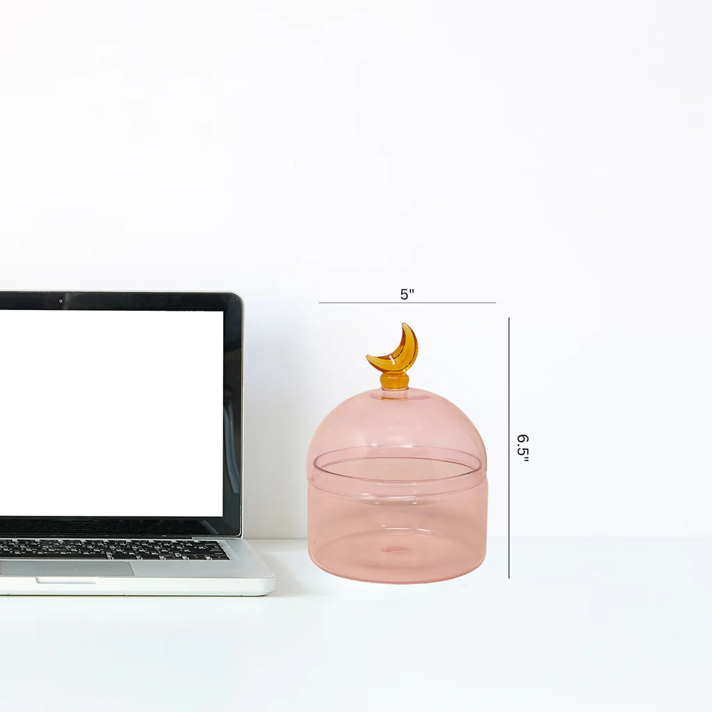 GLASS MOON DOME JAR - COTTON CANDY | Rasm