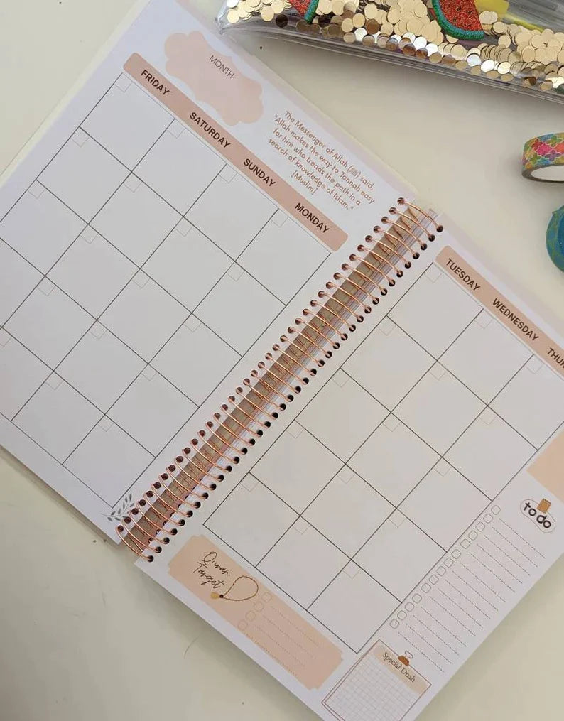 Well Planned Muslimah Planner (Typewriter Floral Cover) - Islamic Muslimah Planner Organizer 2024 Undated Ramadan Planner Journal Qur'an Journaling-1