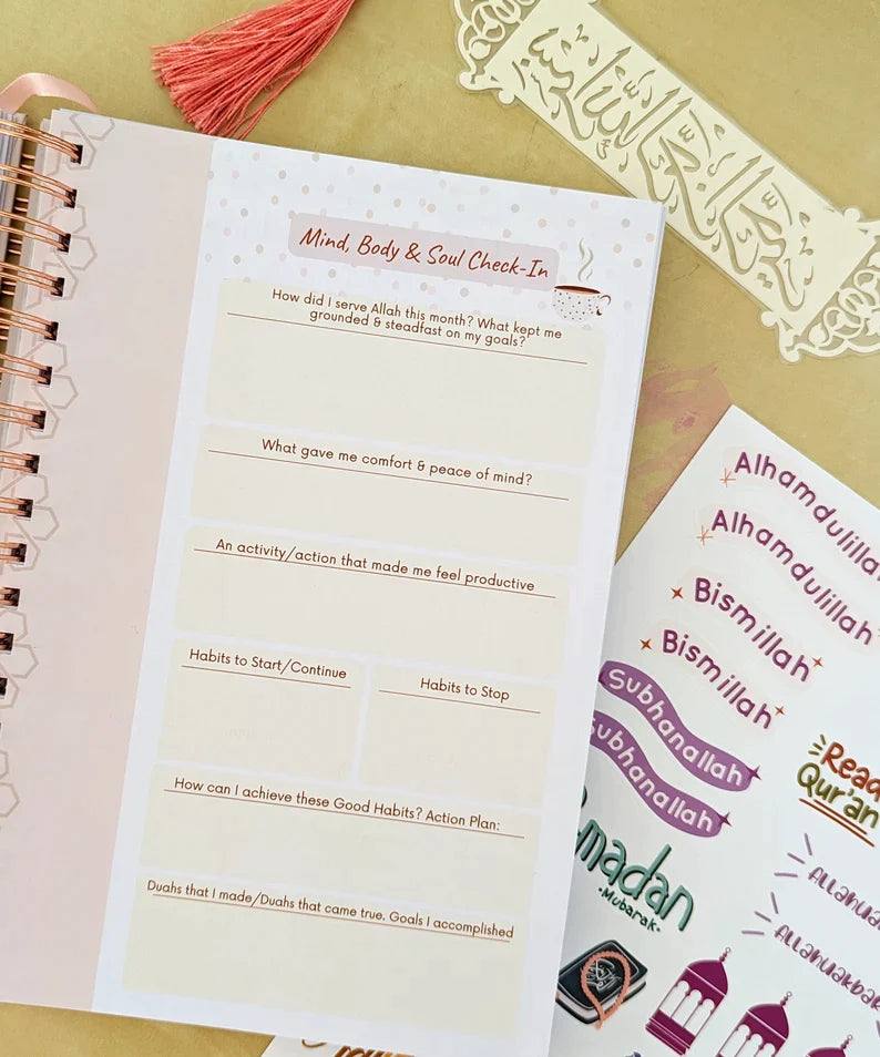 Well Planned Muslimah Planner (Typewriter Floral Cover) - Islamic Muslimah Planner Organizer 2024 Undated Ramadan Planner Journal Qur'an Journaling-6