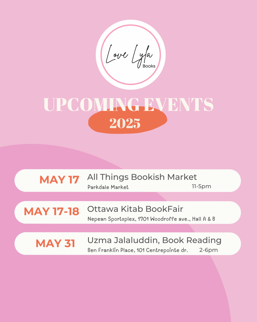 Love Lyla Books - May Events