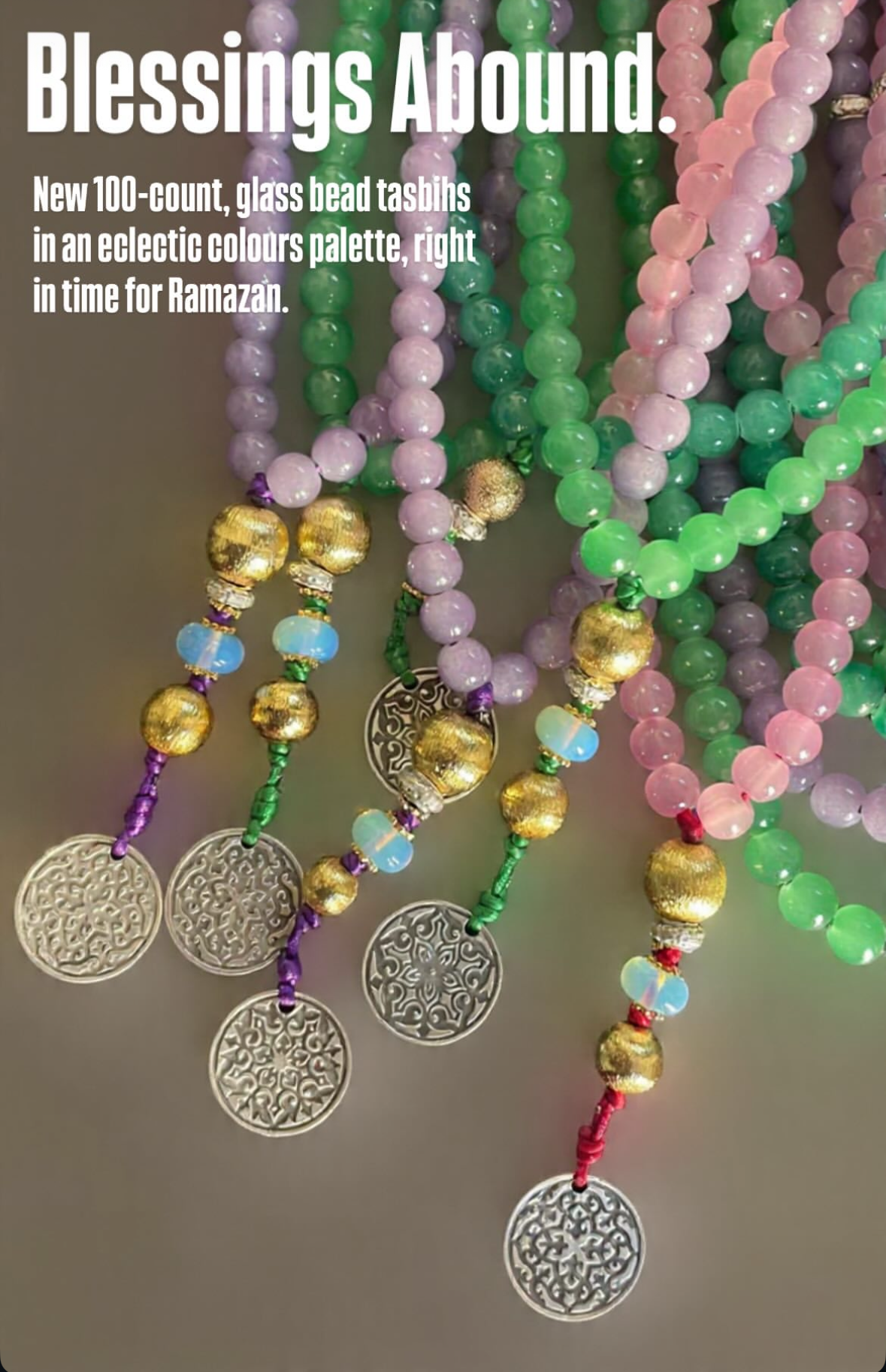 Tasbeeh / Glass Beads/ Prayer beads/ Tasbih | 100 bead Count