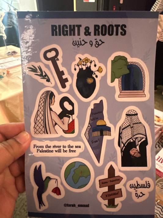 Sticker Sheet (blue) by Palestinian Artist Farah Elbawab (Fundraiser)