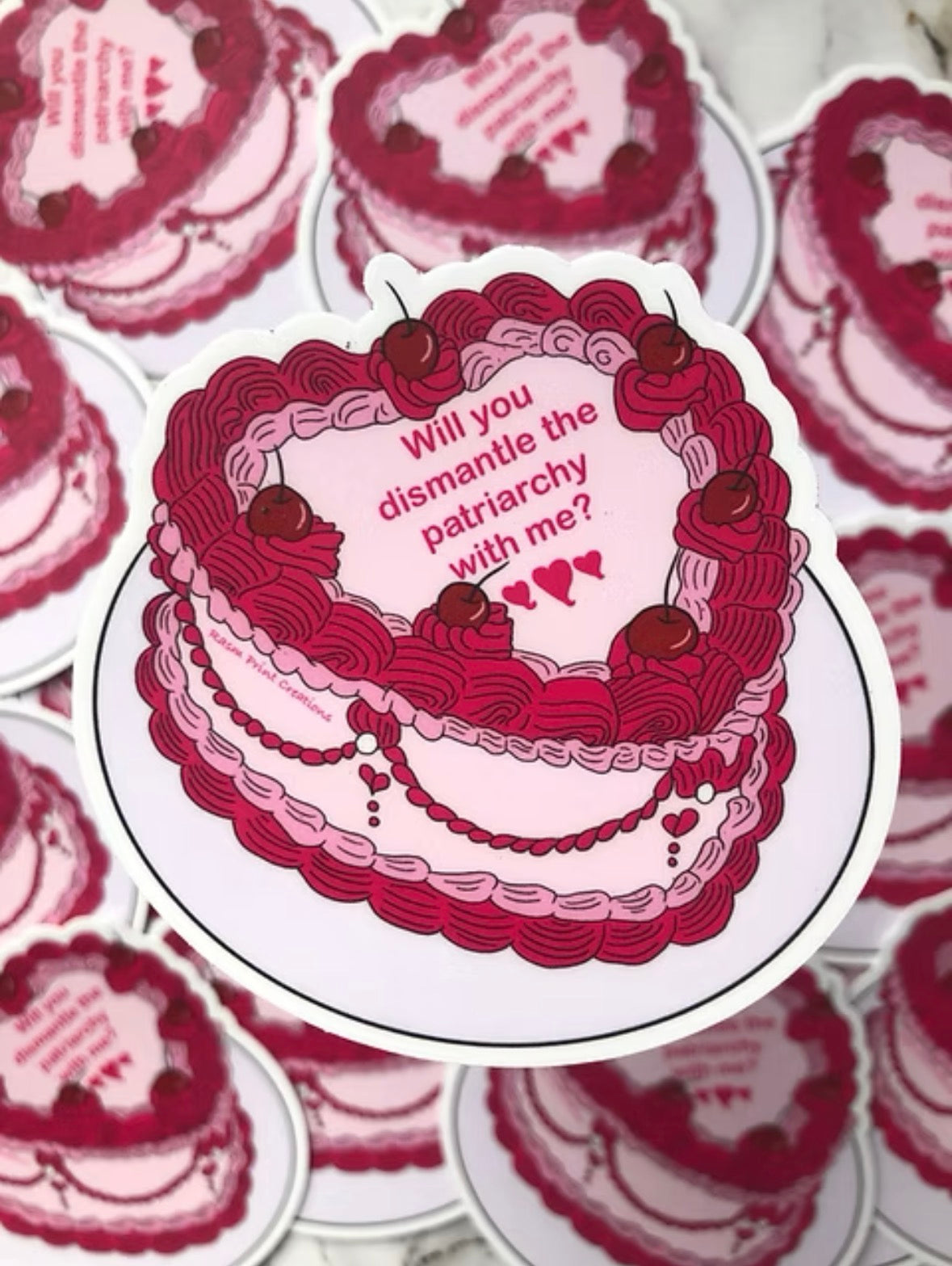 Anti-patriarchy Cake Sticker | RasmPrintCreations