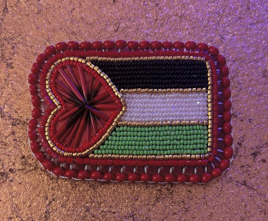 Palestine Flag Beaded Pin | Aboriginal Beadwork | She Grew Wings Beadwork