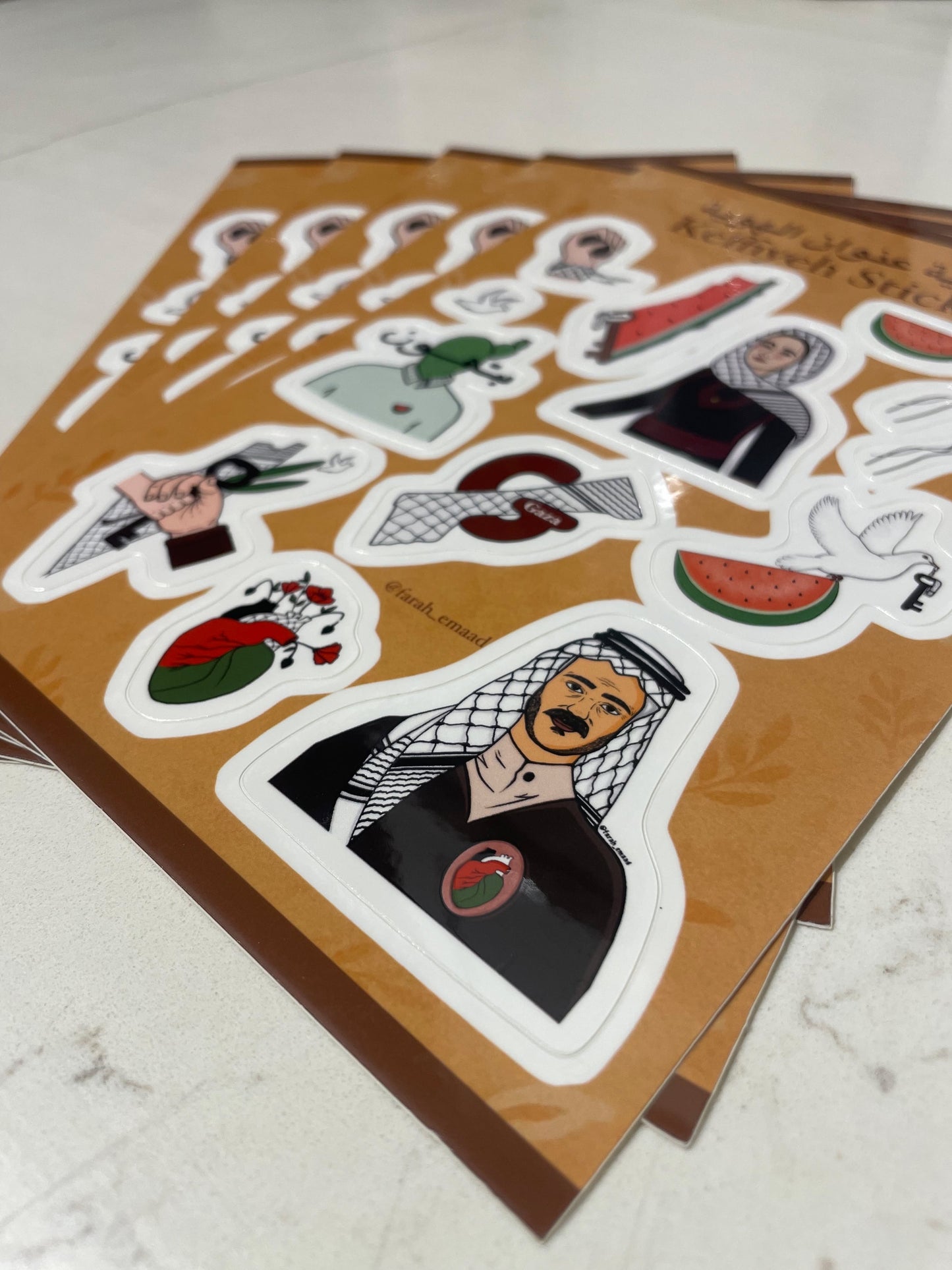 Sticker Sheet by Palestinian Artist Farah Elbawab (Fundraiser)