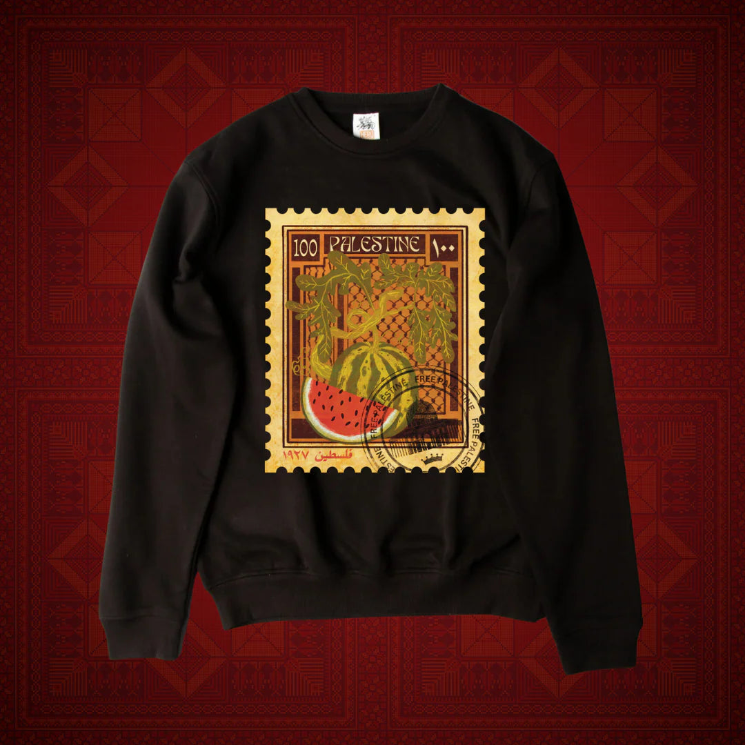 Palestine Stamp Sweatshirt | The Last Coffee Bean X Love Lyla Books