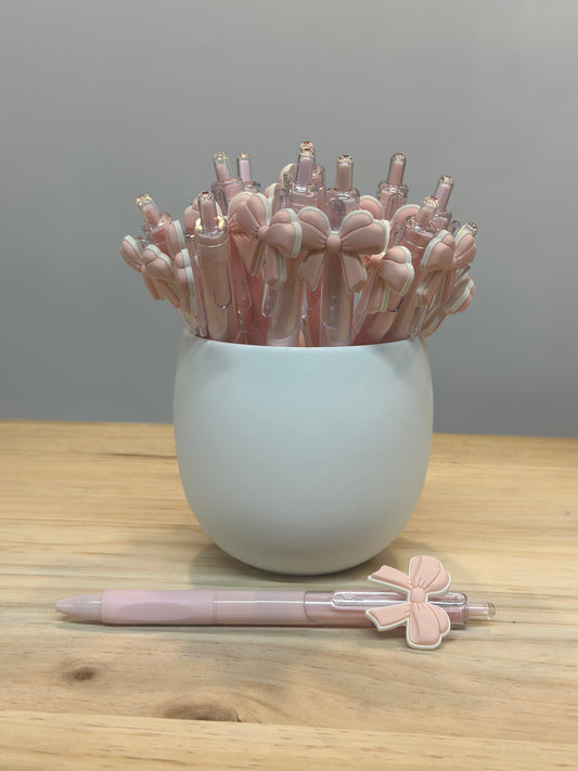 Taylor Pink Bow Ballpoint Pen (Black Ink)